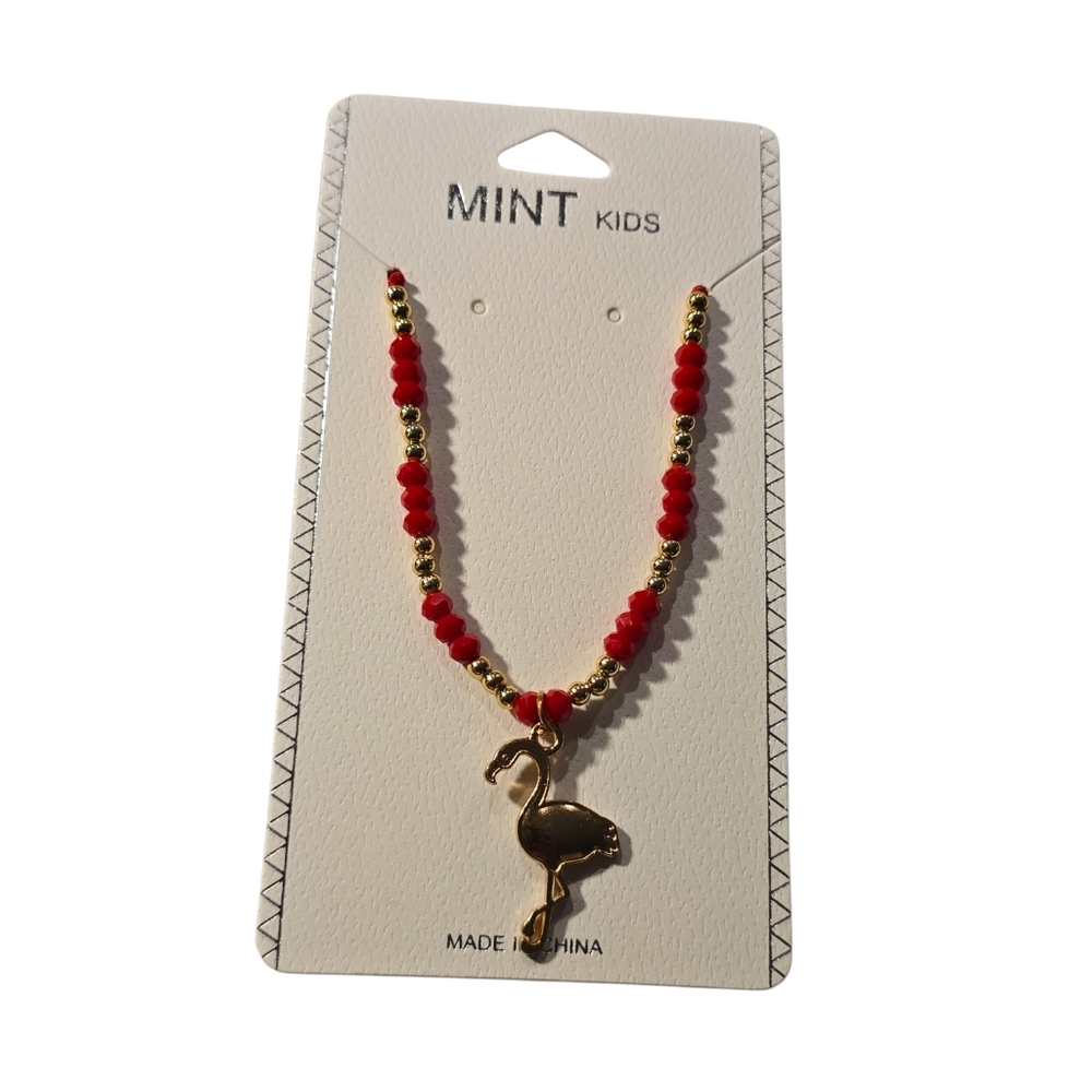 Kids Beaded Flamingo Pendant Necklace Or Bracelet | ASSORTED COLORS‎